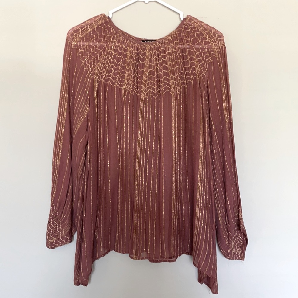 LOVE SAM Metallic Stripe Top